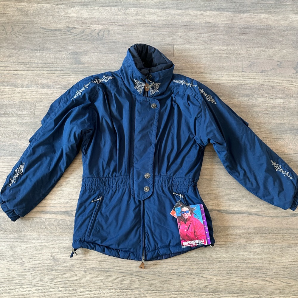 NEW Vintage Obermyer SoHo Parka-Ski Jacket-Navy Blue-Size 8-Retails $215